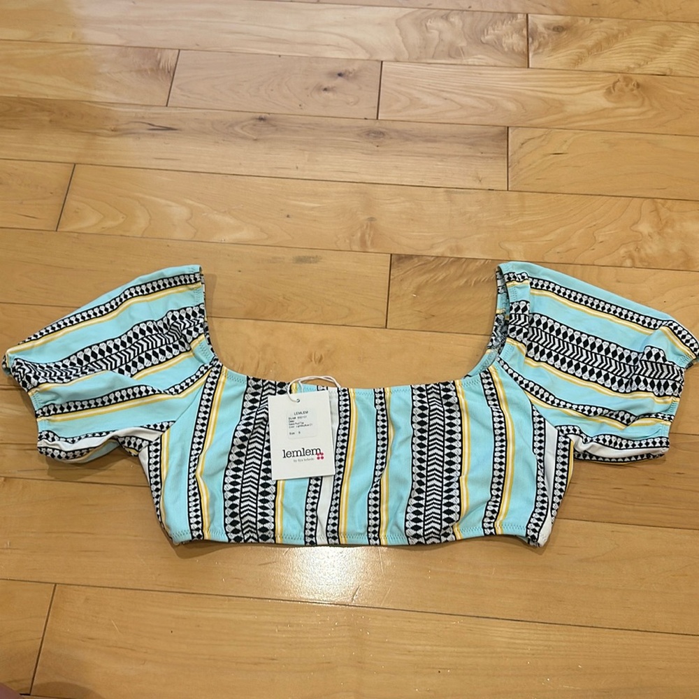 NWT Lemlem for madewell neela pouf bikini top small